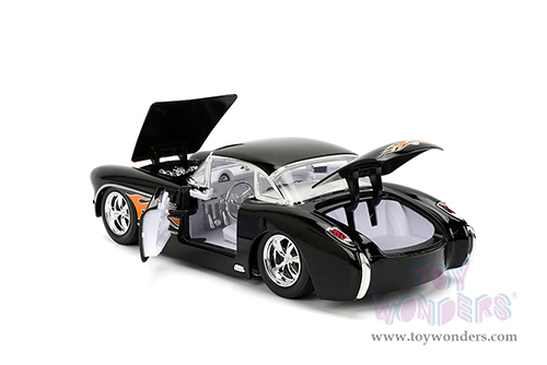 Jada Toys Bigtime Muscle - Chevrolet® Corvette® Hardtop (1957, 1/24 scale diecast model car, Black/w Flames) 36300