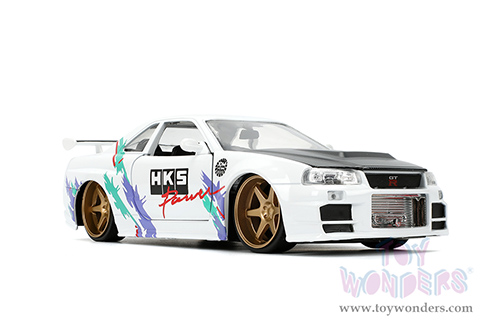 Jada Toys JDM Tuners™ - Nissan Skyline GT-R (R34) "HKS Power" (2002, 1/24, diecast model car, White) 36339