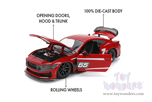 Jada Toys Bigtime Muscle - Ford Mustang Dark Horse #65 (2024, 1/24 scale diecast model car, Glossy Red) 36346