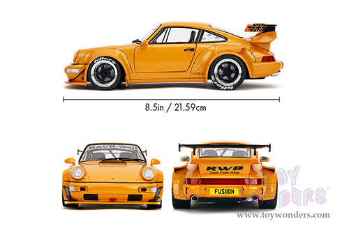 Jada Toys Pink Slips - Porsche RWB Body Kit Hibiki with Display Base (2016, 1/18 scale diecast model car, Glossy Orange) 36383