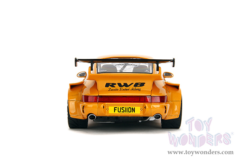 Jada Toys Pink Slips - Porsche RWB Body Kit Hibiki with Display Base (2016, 1/18 scale diecast model car, Glossy Orange) 36383