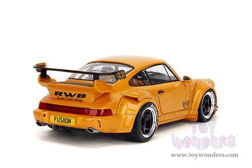 Jada Toys Pink Slips - Porsche RWB Body Kit Hibiki with Display Base (2016, 1/18 scale diecast model car, Glossy Orange) 36383