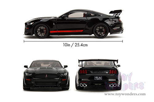 Jada Toys Pink Slips - Ford Shelby® GT500® "Code Red" with Display Base (2022, 1/18 scale diecast model car, Black) 36385