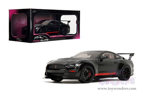 Jada Toys Pink Slips - Ford Shelby® GT500® "Code Red" with Display Base (2022, 1/18 scale diecast model car, Black) 36385