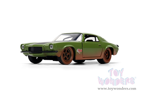 Jada Toys Fast & Furious - Chevrolet® Camaro® "F-Bomb" Dirty Version (1973, 1/32 scale diecast model car, Matte Green) 36393