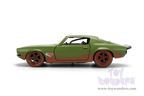 Jada Toys Fast & Furious - Chevrolet® Camaro® "F-Bomb" Dirty Version (1973, 1/32 scale diecast model car, Matte Green) 36393