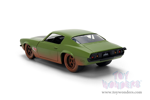 Jada Toys Fast & Furious - Chevrolet® Camaro® "F-Bomb" Dirty Version (1973, 1/32 scale diecast model car, Matte Green) 36393