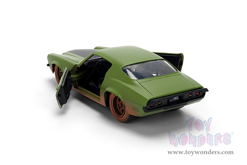 Jada Toys Fast & Furious - Chevrolet® Camaro® "F-Bomb" Dirty Version (1973, 1/32 scale diecast model car, Matte Green) 36393