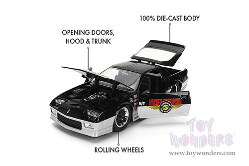 Jada Toys Bigtime Muscle - Chevrolet® Camaro® Z28 "Mickey Thompson" (1985, 1/24 scale diecast model car, Black/Silver) 36454