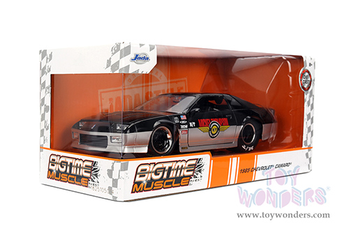 Jada Toys Bigtime Muscle - Chevrolet® Camaro® Z28 "Mickey Thompson" (1985, 1/24 scale diecast model car, Black/Silver) 36454