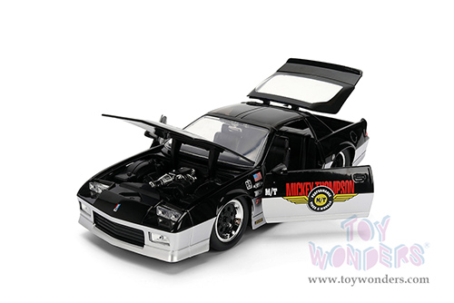 Jada Toys Bigtime Muscle - Chevrolet® Camaro® Z28 "Mickey Thompson" (1985, 1/24 scale diecast model car, Black/Silver) 36454