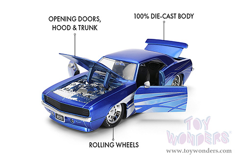 Jada Toys Bigtime Muscle - Chevrolet® Camaro® (1969, 1/24 scale diecast model car, Candy Blue) 36461