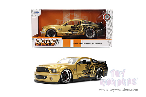 Jada Toys Bigtime Muscle - Ford Mustang Shelby® GT-500KR™ (2008, 1/24 scale diecast model car, Gold/Black) 36462