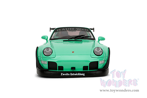 Jada Toys Pink Slips - Porsche RWB Body Kit Kei Kishi with Display Base (1/18 scale diecast model car, Glossy Teal) 36463