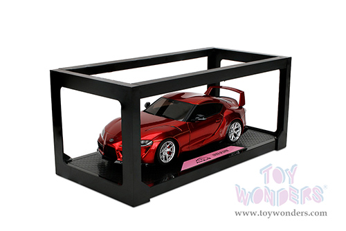 Jada Toys Pink Slips - Toyota GR Supra with Display Base (1/18 scale diecast model car, Candy Red) 36468