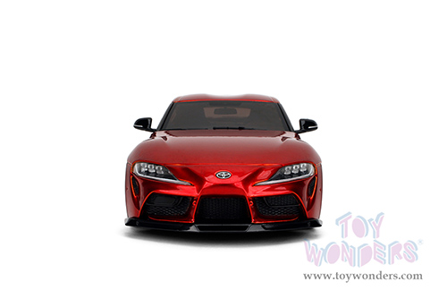 Jada Toys Pink Slips - Toyota GR Supra with Display Base (1/18 scale diecast model car, Candy Red) 36468