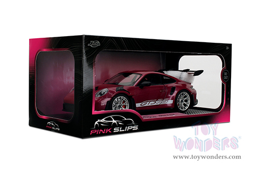 Jada Toys Pink Slips - Porsche 911 GT3 RS with Display Base (1/18 scale diecast model car, Cabernet) 36469