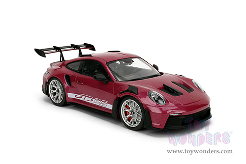 Jada Toys Pink Slips - Porsche 911 GT3 RS with Display Base (1/18 scale diecast model car, Cabernet) 36469