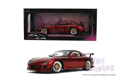 Jada Toys Pink Slips - Mazda RX7 Type RS (FD3S) with Display Base (1/18 scale diecast model car, Candy Red) 36471