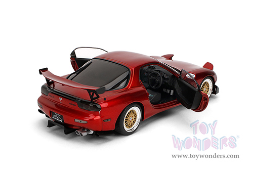 Jada Toys Pink Slips - Mazda RX7 Type RS (FD3S) with Display Base (1/18 scale diecast model car, Candy Red) 36471