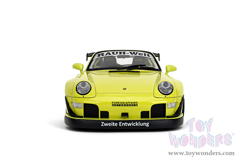 Jada Toys Pink Slips - Porsche RWB Body Kit Genki with Display Base (1/18 scale diecast model car, Lime Green) 36472