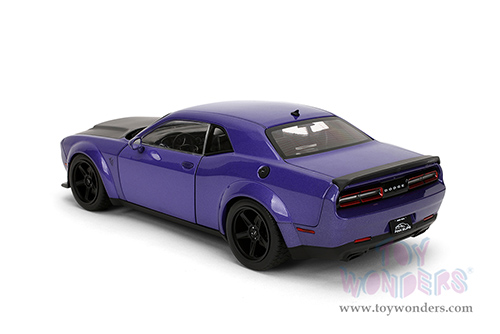 Jada Toys Pink Slips - Dodge Challenger SRT Demon with Display Base (1/18 scale diecast model car, Purple/Black) 36473