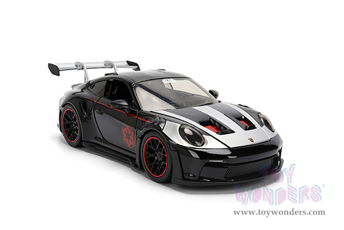 Jada Toys - Hollywood Rides |  Porsche 911 GT3 RS (992) with Darth Vader™ Diecast Figure "Star Wars" (1/24, diecast model car, Black/Silver) 36477