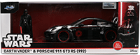 Show product details for Jada Toys - Hollywood Rides |  Porsche 911 GT3 RS (992) with Darth Vader™ Diecast Figure "Star Wars" (1/24, diecast model car, Black/Silver) 36477