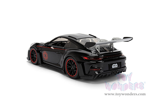 Jada Toys - Hollywood Rides |  Porsche 911 GT3 RS (992) with Darth Vader™ Diecast Figure "Star Wars" (1/24, diecast model car, Black/Silver) 36477
