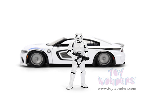 Jada Toys - Hollywood Rides |  Dodge Charger SRT Hellcat with Stormtrooper™ Diecast Figure "Star Wars" (2021, 1/24, diecast model car, White) 36478