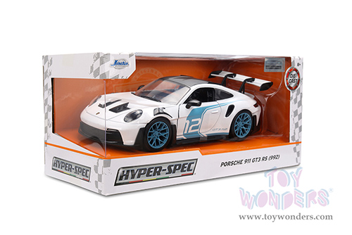 Jada Toys Hyper-Spec - Porsche 911 GT3 RS (992) #12 (1/24, diecast model car, White/Black top) 36494