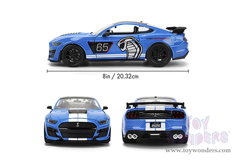 Jada Toys Bigtime Muscle - Ford Mustang Shelby® GT500® #65 "Ford Performance" (2020, 1/24 scale diecast model car, Blue/White stripes) 36587
