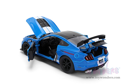 Jada Toys Bigtime Muscle - Ford Mustang Shelby® GT500® #65 "Ford Performance" (2020, 1/24 scale diecast model car, Blue/White stripes) 36587