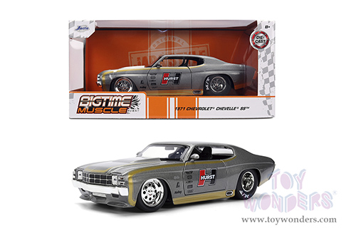 Jada Toys Bigtime Muscle - Chevrolet® Chevelle® SS™ "Hurst" (1971, 1/24 scale diecast model car, Gray/Gold) 36588