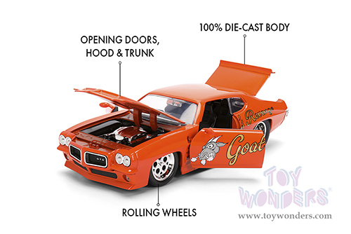 Jada Toys Bigtime Muscle - Pontiac® GTO® "Goat's Revenge" (1971, 1/24 scale diecast model car, Orange) 36591