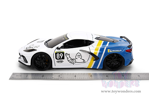 Jada Toys Bigtime Muscle - Chevrolet® Corvette® Stingray™ C8 #89 "Michelin" (2020, 1/24 scale diecast model car, White/Blue) 36597