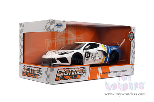 Jada Toys Bigtime Muscle - Chevrolet® Corvette® Stingray™ C8 #89 "Michelin" (2020, 1/24 scale diecast model car, White/Blue) 36597