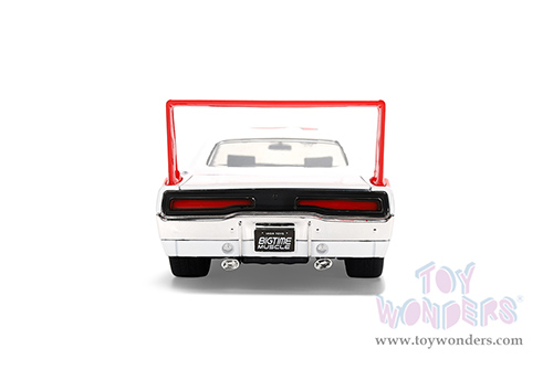 Jada Toys Bigtime Muscle - Dodge Charger Daytona #25 (1969, 1/24 scale diecast model car, White/Red Stripes) 36608
