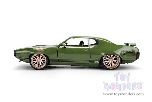 Jada Toys Bigtime Muscle - Plymouth GTX Hardtop (1972, 1/24 scale diecast model car, Dark Green) 36617