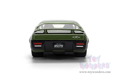Jada Toys Bigtime Muscle - Plymouth GTX Hardtop (1972, 1/24 scale diecast model car, Dark Green) 36617
