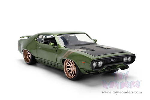 Jada Toys Bigtime Muscle - Plymouth GTX Hardtop (1972, 1/24 scale diecast model car, Dark Green) 36617