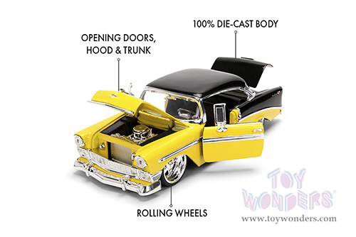 Jada Toys Bigtime Muscle - Chevrolet® Bel Air® (1956, 1/24 scale diecast model car, Yellow/Black) 36648