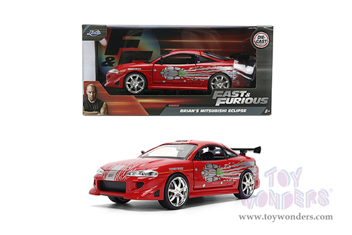 Jada Toys Fast & Furious - Brian's Mitsubishi Eclipse Remix (1/24 scale diecast model car, Red) 36815