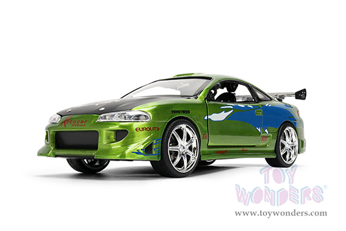 Jada Toys Fast & Furious - Brian's Mitsubishi Eclipse - 25th Anniversary series (1/24 scale diecast model car, Green Brush Finish) 36817