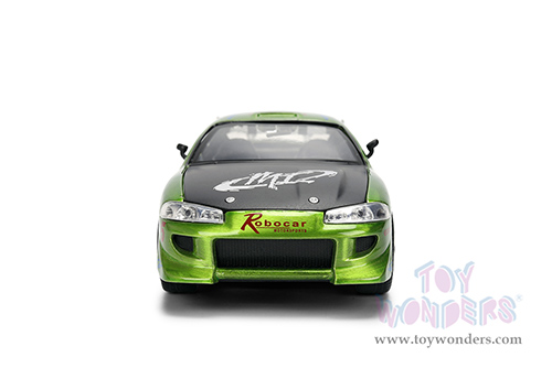 Jada Toys Fast & Furious - Brian's Mitsubishi Eclipse - 25th Anniversary series (1/24 scale diecast model car, Green Brush Finish) 36817