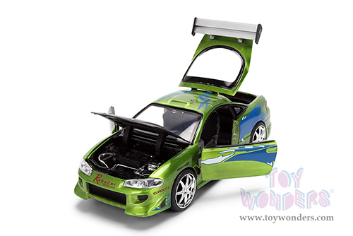 Jada Toys Fast & Furious - Brian's Mitsubishi Eclipse - 25th Anniversary series (1/24 scale diecast model car, Green Brush Finish) 36817