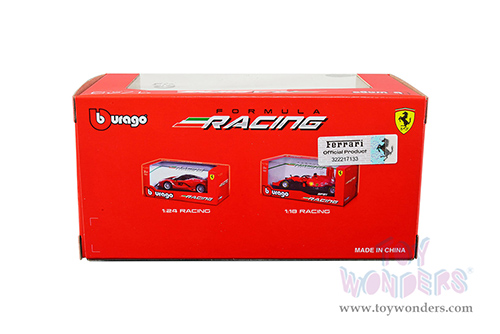 BBurago Ferrari Racing - Ferrari SF21 #16 Charles Leclerc Formula One F1 Car (2021) (1/43 scale diecast model car, Matte Red) 36820/16M