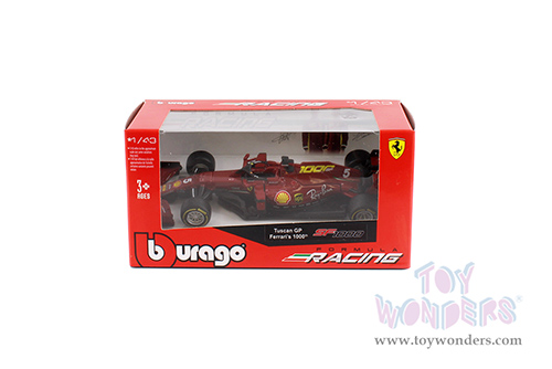 BBurago Ferrari Racing - Ferrari SF1000 #5 Sebastian Vettel Tuscan GP Formula One F1 (2020) "Ferrari's 1000th Race" (1/43 scale diecast model car, Red) 36820/5