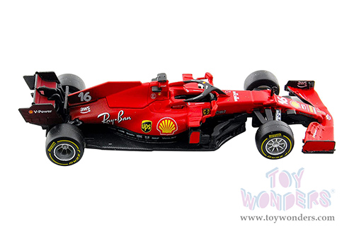 BBurago Ferrari Racing - Ferrari SF21 #16 Charles Leclerc Formula One F1 Car (2021) (1/43 scale diecast model car, Red) 36820