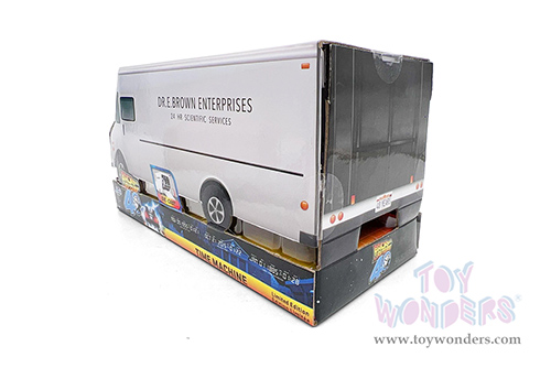 Jada Toys - Hollywood Rides | DeLorean DMC (Time Machine) "Back to the Future" with Dr. E. Brown's Enterprise truck 40th Anniversary Special Packaging (1/32 scale diecast model car, Frost Brush Metal) 36848